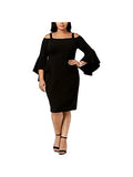 Women's Plus Off-The-Shoulder Bell Sleeves Cocktail Dress