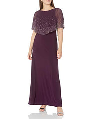 Alex Evenings Women's Long Embellished Popover Dress