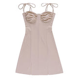 Ladiess Sexy Solid Sleeveless V-Neck Bandage Dress Summer Casual Dress UK Size Evening Gowns Work Maxi Dress | Women's Work Dresses