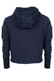 Women's Blue Cropped Gym Workout Sweatshirt Hoodie | Original Brand