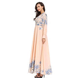 Plus Size Muslim Dress for Women Loose Kaftan Party Ankle-Length Long Dresses 3/4 Sleeve Hem | Original Brand