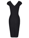Women's 1950's Vintage V Neck Ruched Sheath Formal Pencil Dress | Women's Work Dresses