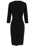 Womens Square Neck Work Business Cocktail Party Bodycon Sheath Dress | Women's Work Dresses