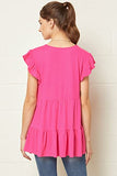Women's Riki Ruffle Sleeve V-Neck Top | Original Brand | Women's Tops and Blouses