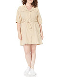 Women's Plus Size Safari Jacket Dress,  Sand,  1X | Original Brand