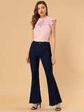 Women's Vintage Flare Jean Denim Pants High Waist Stretchy Bell Bottoms Jeans | Women's Jeans