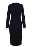 Women's Celebrity Turn Down Collar Business Bodycon Dresses | Women's Work Dresses