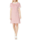 Women's Short Sleeve Buttonless Striped Pique Polo Dress | Women's Casual Dresses
