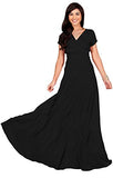 Womens Sexy Cap Short Sleeve V-Neck Flowy Cocktail Gown | Women's Cocktail Dresses