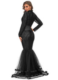 Lace See-through Gown For Photo Shoot Long Sleeve Tutus Maxi Photo Props Dress | Women's Casual Dresses