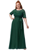 Womens Lace Short Sleeve Plus Size Evening Party Bridesmaid Dresses 7624 | Women's Formal Dresses