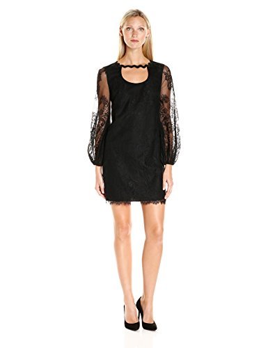 Women's Tipsy Delicate Floral Lace Long Sleeve Dress