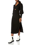 Women's Balloon Sleeve Keyhole Midi Dress