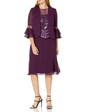 Women's Bell Sleeve Jacket Dress with Scalloped Edge Mother of The Bride | Women's Work Dresses