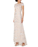 Women's Cap Sleeve Gown With V Neck Back | Women's Evening Gowns