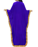 Embellished Beaded Long Royal Blue Modest Lycra Kaftan Abaya Evening Gown