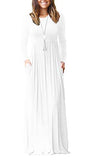 Women's Long Sleeve Loose Plain Maxi Dresses Casual Long Dresses With Pockets | Women's Lace Dresses