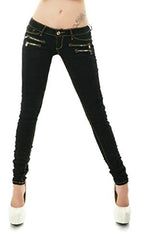 Women's Skinny Low Waist Jeans Slim Stretch Denim Pants Sizes UK 4-12