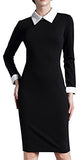 Women's Celebrity Turn Down Collar Business Bodycon Dresses | Women's Work Dresses