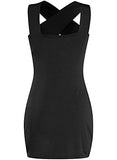 Women's Cut Out Halter Wrap Sexy Bodycon Party Sleeveless Tank Mini Dress