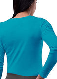 Teal Blue Scrubs for Ladies - Long Sleeve Comfort Underscrub Tee - SIVVAN Womens Fall Fashion | Women's Tops and Blouses