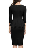 Women's Retro Square Neck Ruffle Style Slim Business Pencil Dress | Women's Work Dresses