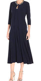 Evenings Women's 2 Piece Tea Length Jacket Dress with Sequin Beaded Trim | Women's Formal Dresses