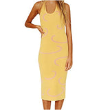 Sexy Ladies Printed Halter Tank Top Skirt with Hip Halter Tight-Fitting Ladies UK Size Party Dress | Women's Work Dresses