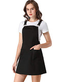 Women's Adjustable Strap Overall Dress A-Line Above Knee Pockets Suspender Skirt