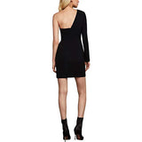 Womens One Shoulder Sheath Wrap Dress