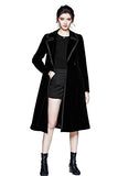 Women's Velvet Notched Lapel Midi or Maxi-Length Trench Coat with Pocket | Women's Coat & Jacket