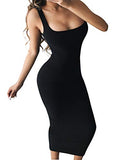 Women's Basic Tank Bodycon Sleeveless Solid Casual Long Dress