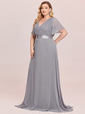 Women's Plus Size Double V-Neck Evening Party Maxi Dress - Sara Clothes