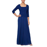 Women's Long Mock Dress with Full Skirt (Petite and Regular Sizes)