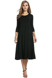 Women's 4-Mar Sleeve A-line and Flare Midi Long Dress