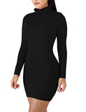 Women's Sexy Basic Long Sleeve Turtleneck Bodycon Club Mini Dress