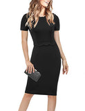 Women's Casual Bodycon Tube Dress Scalloped Neck Midi Pencil Dress Wear to Work Dresses | Women's Work Dresses
