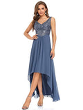 Women's Elegant V-Neck Sequin Plus Size Formal Evening Dresses  - Sara Clothes