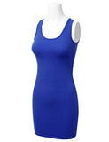 Women's Basic Scoop Neck Sleeveless Bodycon Mini Tank Dress