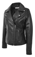 Womens Real Leather Biker Cross Zip Style Lola | Women's Coat & Jacket