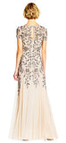 Women's Floral Beaded Godet Gown