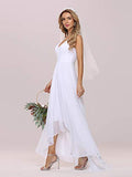 Women's High-Low Hemline Simple Chiffon Wedding Dress - Sara Clothes