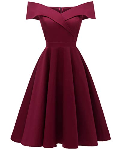 Viloree Empire Women Dress 50s Off Shoulder Swing Party Cocktail Knee Original Brand