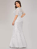 Women's Plus Size Embroidery Mermaid Evening Party Maxi Dress 7707pz | Women's Lace Dresses