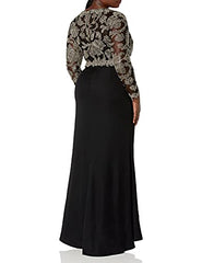 Women's L/s Lace/crepe Gown