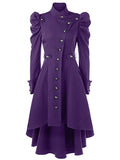 Nihsatin Vintage Womens Steampunk Victorian Swallow Tail Long Trench Coat Jacket