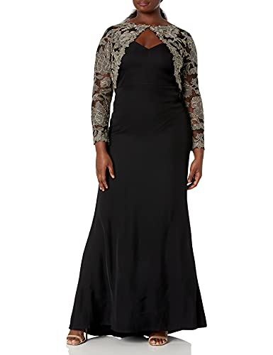 Women's L/s Lace/crepe Gown