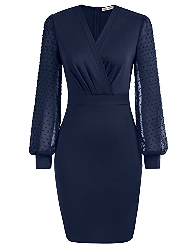 Women s Pencil Work Dresses Long Sleeve V Neck Bodycon Business Dress Original Brand