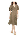 Women's A-line Dress with Flutter Sleeves and Cross Front | Original Brand | Women's Work Dresses