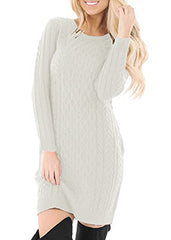 Spadehill Womens Cable Knit Long Sleeve Winter Sweater Dress